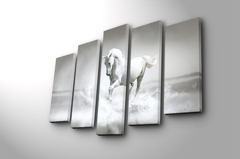 Canvasbilde 5-pk flerfarget - 11x96 cm - Interiør - Maleri & posters - Lerretsbilder