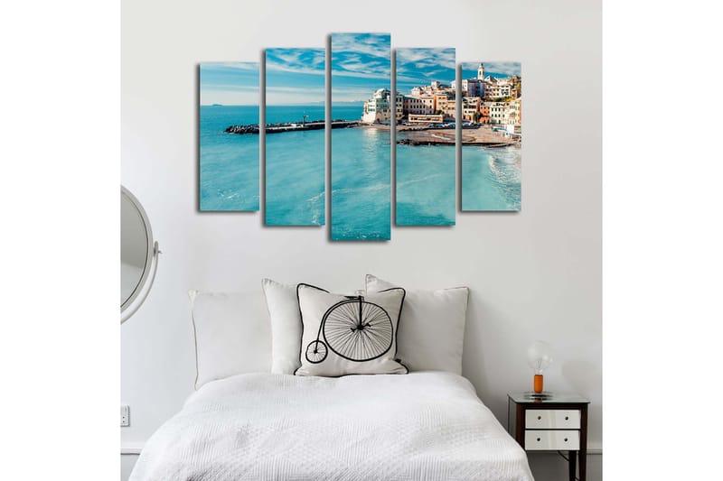 Canvasbilde 5-pk flerfarget - 11x96 cm - Interiør - Maleri & posters - Lerretsbilder