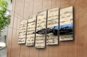 Canvasbilde 5-pk flerfarget - 11x96 cm - Interiør - Maleri & posters - Lerretsbilder
