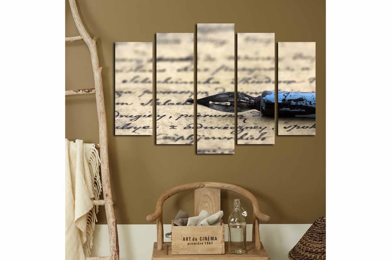 Canvasbilde 5-pk flerfarget - 11x96 cm - Interiør - Maleri & posters - Lerretsbilder