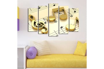 Canvasbilde 5-pk flerfarget - 11x96 cm - Interiør - Maleri & posters - Lerretsbilder