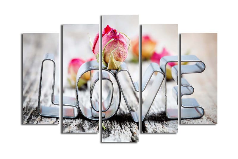 Canvasbilde 5-pk flerfarget, 11x96 cm