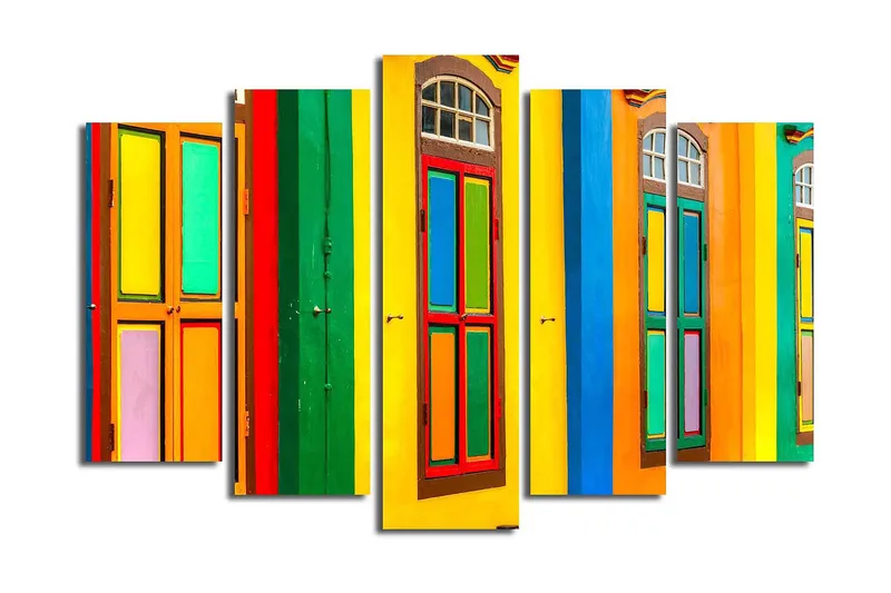 Canvasbilde 5-pk flerfarget, 11x96 cm