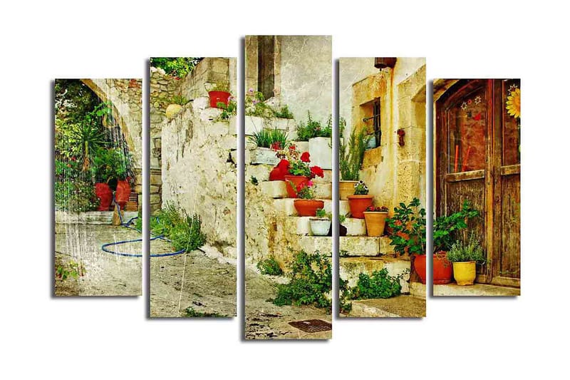 Canvasbilde 5-pk flerfarget, 11x96 cm