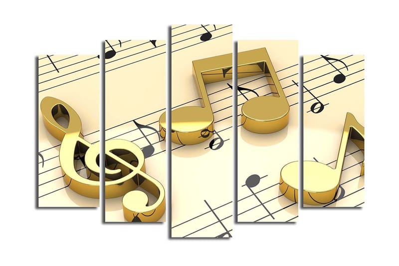 Canvasbilde 5-pk flerfarget, 11x96 cm