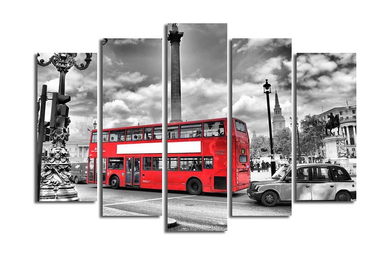 Canvasbilde 5-pk flerfarget, 11x96 cm