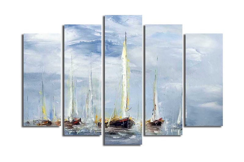 Canvasbilde 5-pk flerfarget, 11x96 cm