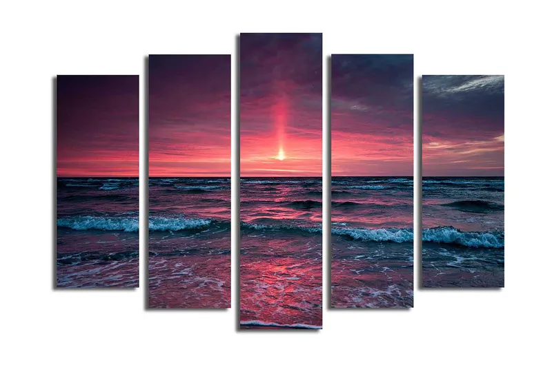Canvasbilde 5-pk flerfarget, 11x96 cm