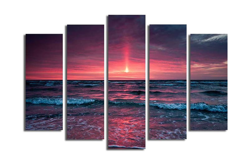 Canvasbilde 5-pk flerfarget, 11x96 cm