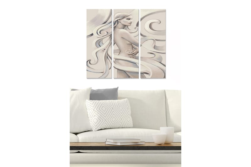 Canvasbilde Abstract 3-pk Flerfarget - 22x05 cm - Interiør - Maleri & posters - Lerretsbilder