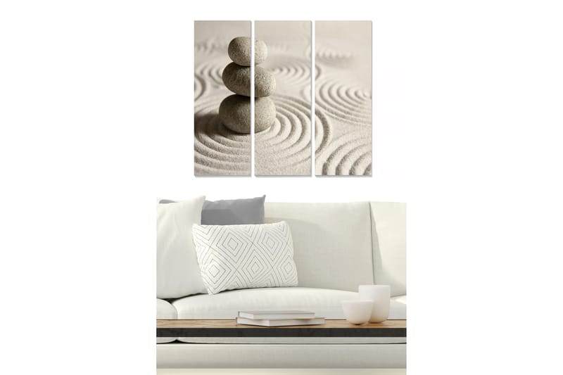 Canvasbilde Abstract 3-pk Flerfarget - 22x05 cm - Interiør - Maleri & posters - Lerretsbilder