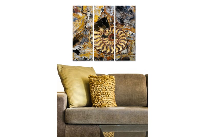 Canvasbilde Abstract 3-pk Flerfarget - 22x05 cm - Interiør - Maleri & posters - Lerretsbilder