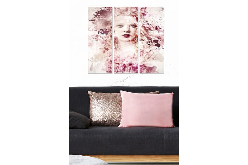 Canvasbilde Abstract 3-pk Flerfarget - 22x05 cm - Interiør - Maleri & posters - Lerretsbilder