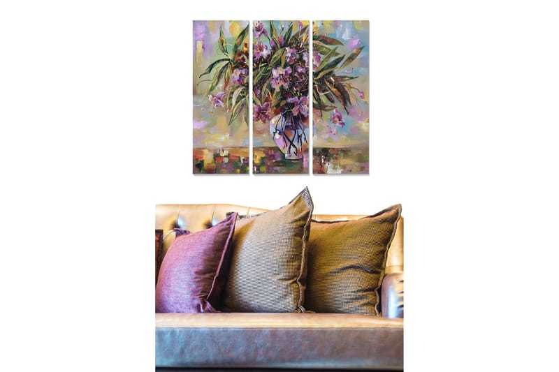 Canvasbilde Abstract 3-pk Flerfarget - 22x05 cm - Interiør - Maleri & posters - Lerretsbilder