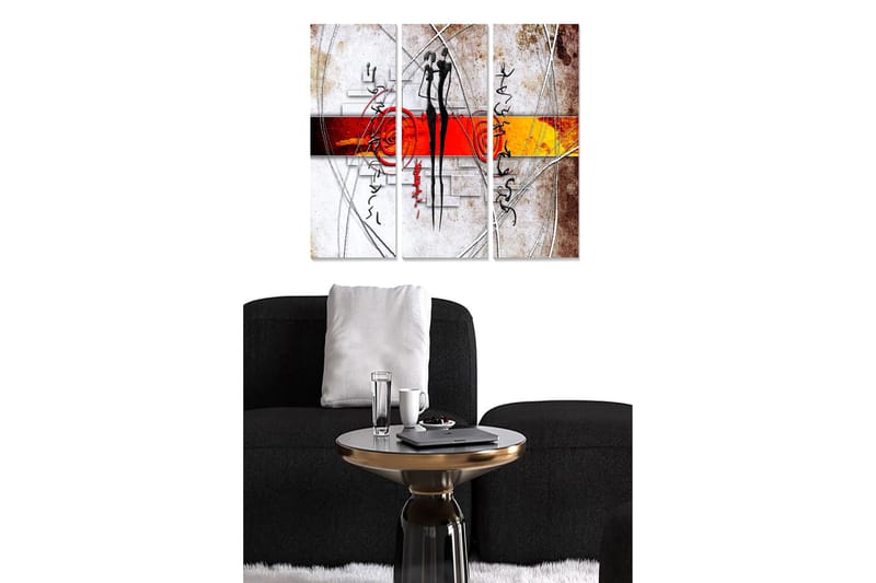 Canvasbilde Abstract 3-pk Flerfarget - 22x05 cm - Interiør - Maleri & posters - Lerretsbilder