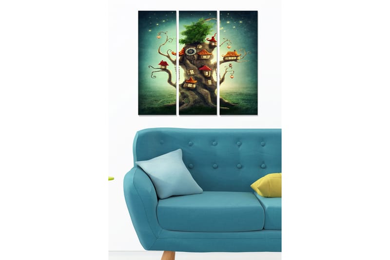 Canvasbilde Abstract 3-pk Flerfarget - 22x05 cm - Interiør - Maleri & posters - Lerretsbilder