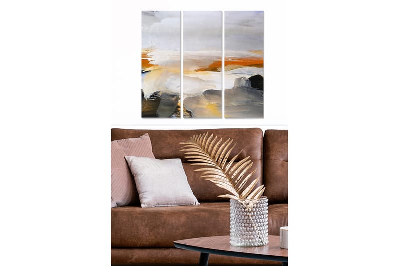 Canvasbilde Abstract 3-pk Flerfarget - 22x05 cm - Interiør - Maleri & posters - Lerretsbilder