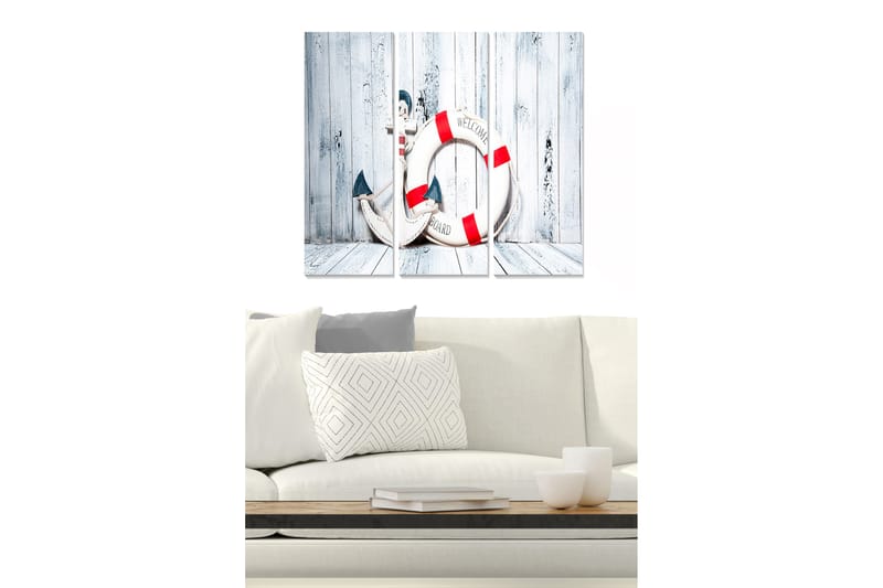 Canvasbilde Abstract 3-pk Flerfarget - 22x05 cm - Interiør - Maleri & posters - Lerretsbilder