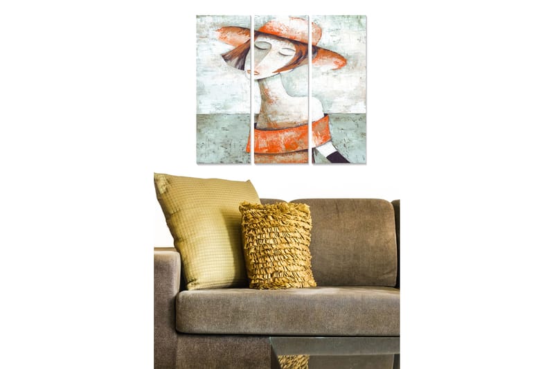 Canvasbilde Abstract 3-pk Flerfarget - 22x05 cm - Interiør - Maleri & posters - Lerretsbilder