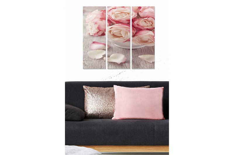 Canvasbilde Abstract 3-pk Flerfarget - 22x05 cm - Interiør - Maleri & posters - Lerretsbilder