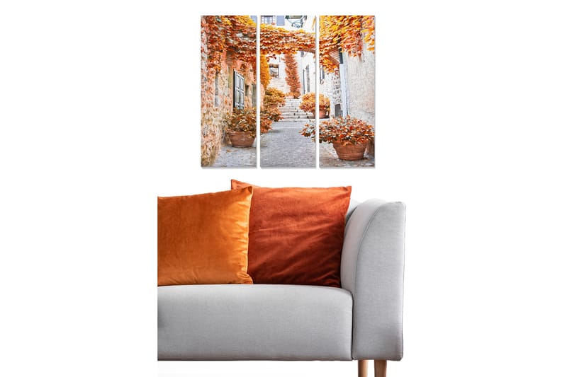 Canvasbilde Abstract 3-pk Flerfarget - 22x05 cm - Interiør - Maleri & posters - Lerretsbilder