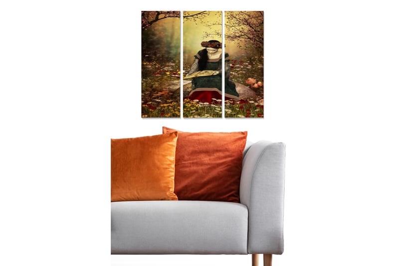 Canvasbilde Abstract 3-pk Flerfarget - 22x05 cm - Interiør - Maleri & posters - Lerretsbilder