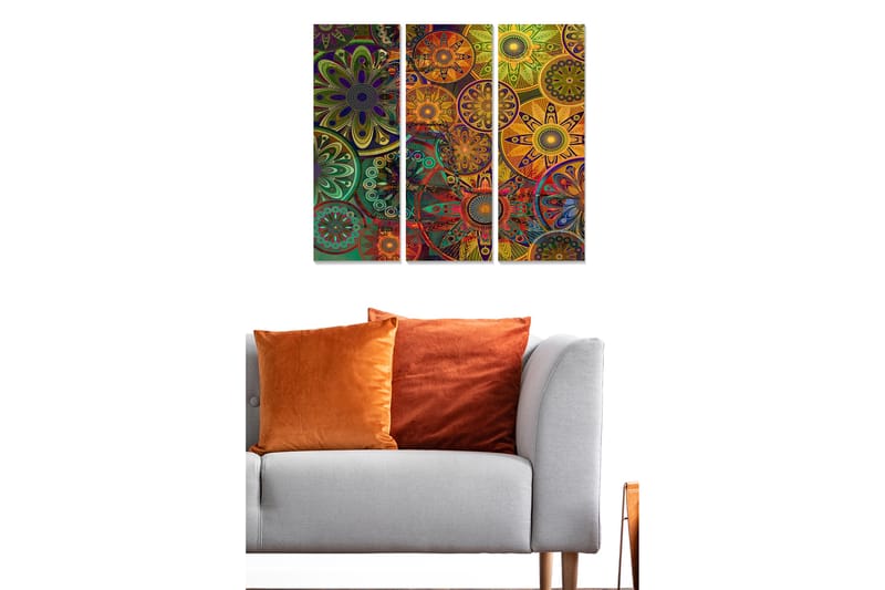 Canvasbilde Abstract 3-pk Flerfarget - 22x05 cm - Interiør - Maleri & posters - Lerretsbilder