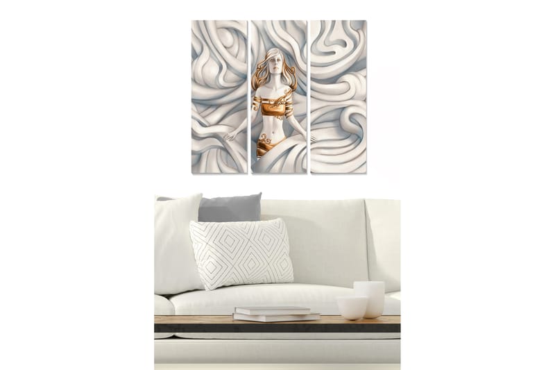 Canvasbilde Abstract 3-pk Flerfarget, 22x05 cm