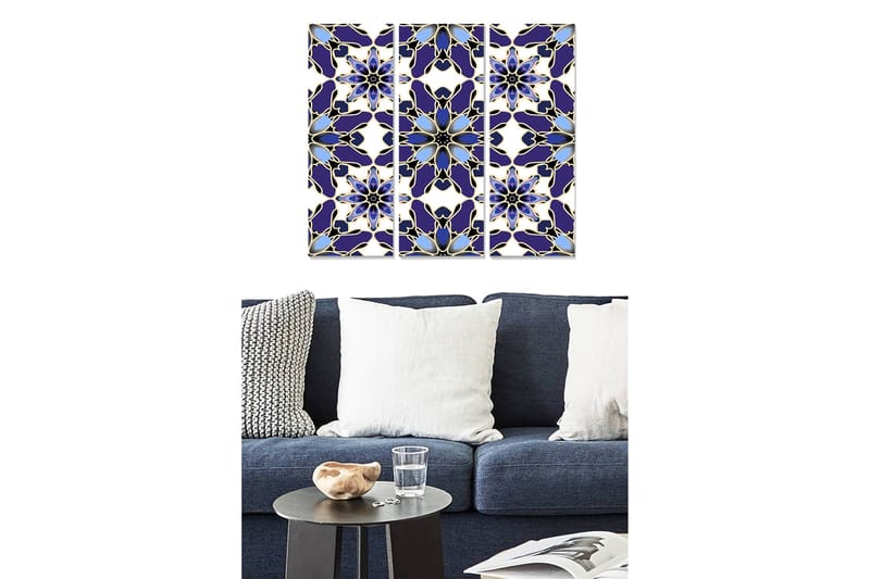 Canvasbilde Abstract 3-pk Flerfarget, 22x05 cm