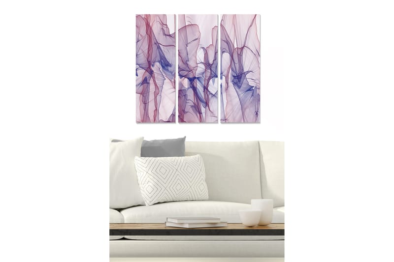 Canvasbilde Abstract 3-pk Flerfarget, 22x05 cm