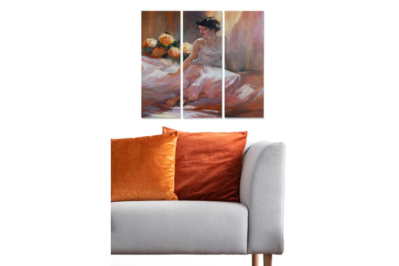 Canvasbilde Abstract 3-pk Flerfarget - 22x05 cm - Interiør - Maleri & posters - Lerretsbilder