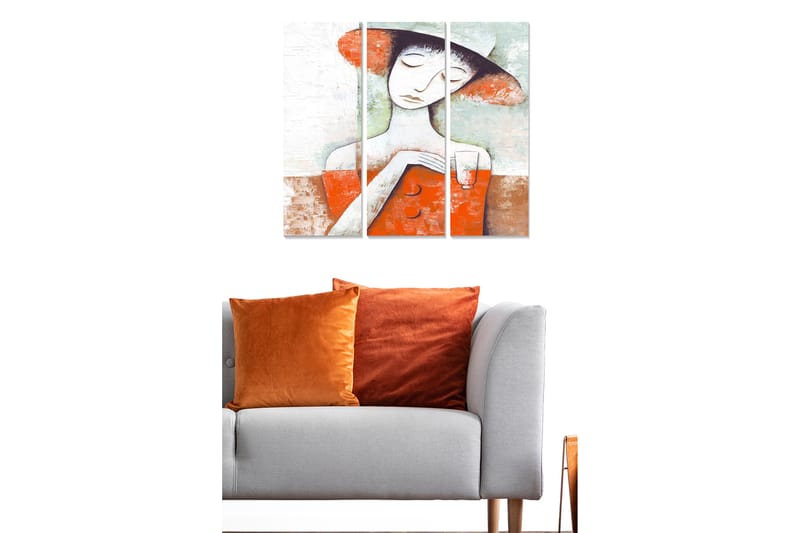 Canvasbilde Abstract 3-pk Flerfarget - 22x05 cm - Interiør - Maleri & posters - Lerretsbilder
