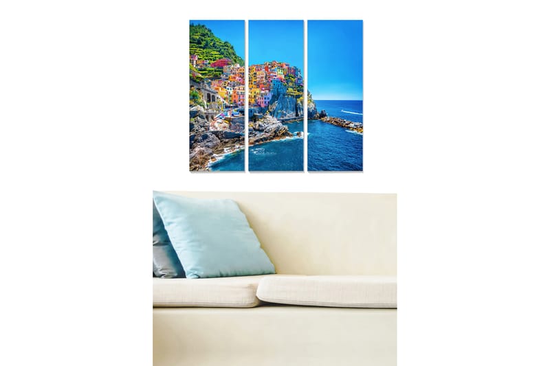 Canvasbilde Abstract 3-pk Flerfarget - 22x05 cm - Interiør - Maleri & posters - Lerretsbilder