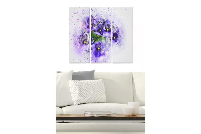 Canvasbilde Abstract 3-pk Flerfarget - 22x05 cm - Interiør - Maleri & posters - Lerretsbilder