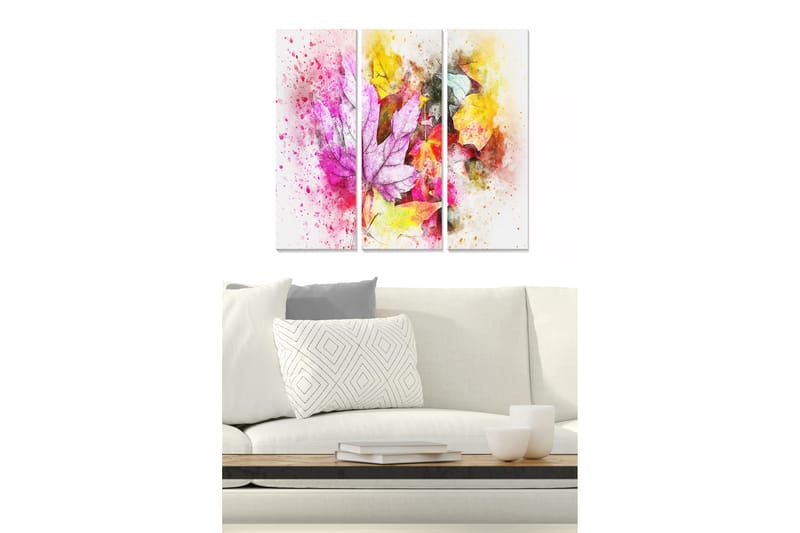 Canvasbilde Abstract 3-pk Flerfarget - 22x05 cm - Interiør - Maleri & posters - Lerretsbilder