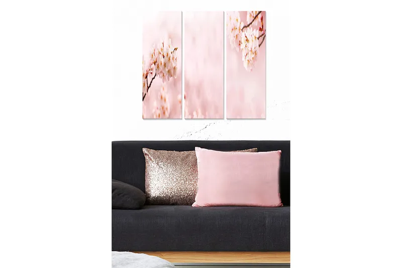 Canvasbilde Abstract 3-pk Flerfarget, 22x05 cm
