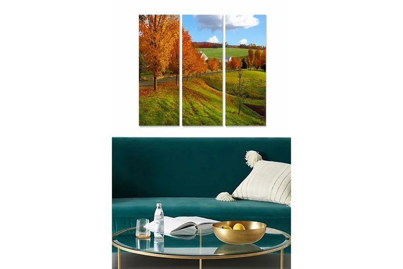 Canvasbilde Abstract 3-pk Flerfarget, 22x05 cm