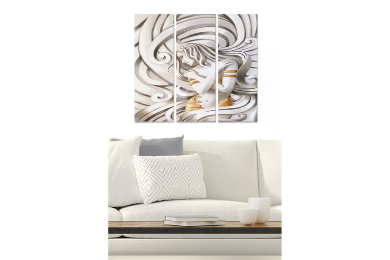 Canvasbilde Abstract 3-pk Flerfarget, 22x05 cm