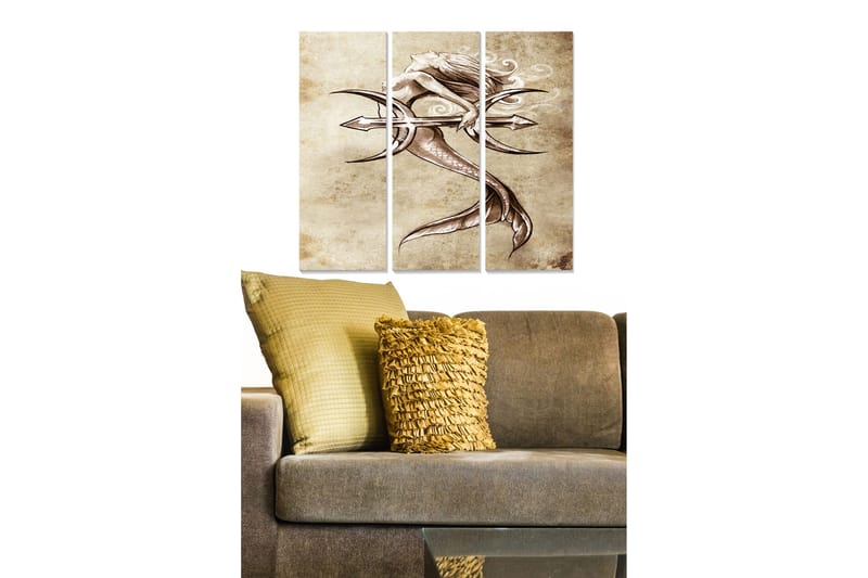 Canvasbilde Abstract 3-pk Flerfarget, 22x05 cm