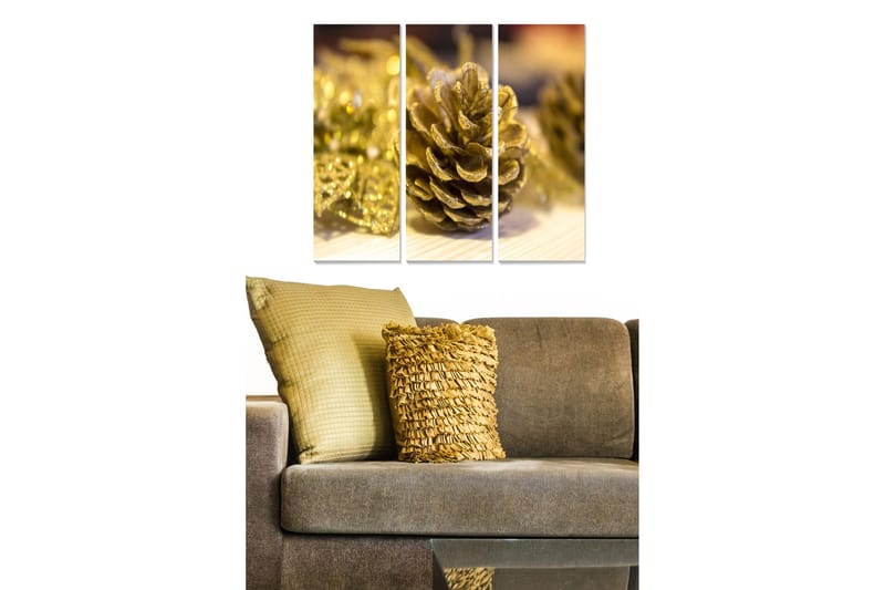 Canvasbilde Abstract 3-pk Flerfarget, 22x05 cm