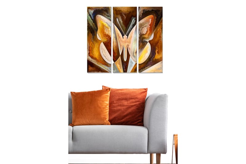 Canvasbilde Abstract 3-pk Flerfarget, 22x05 cm