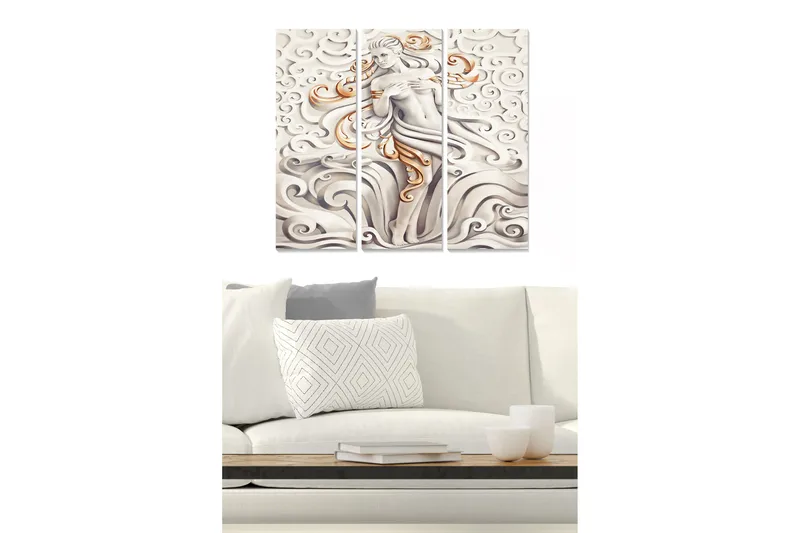 Canvasbilde Abstract 3-pk Flerfarget, 22x05 cm