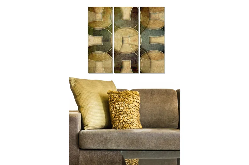 Canvasbilde Abstract 3-pk Flerfarget, 22x05 cm