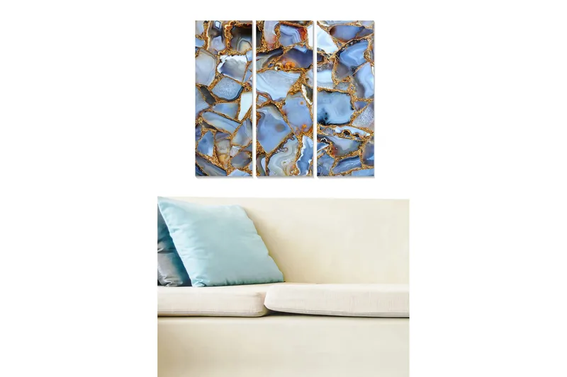 Canvasbilde Abstract 3-pk Flerfarget, 22x05 cm