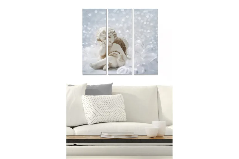 Canvasbilde Abstract 3-pk Flerfarget, 22x05 cm