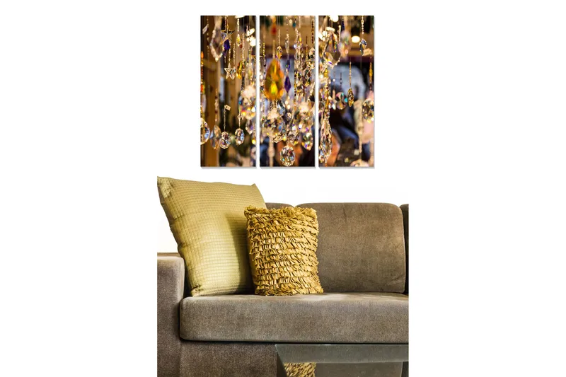 Canvasbilde Abstract 3-pk Flerfarget, 22x05 cm