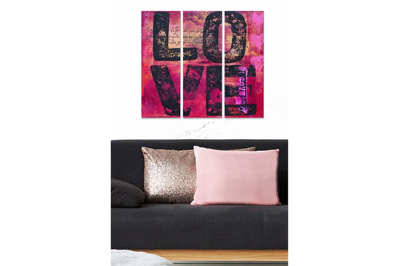 Canvasbilde Animal 3-pk flerfarget, 22x05 cm