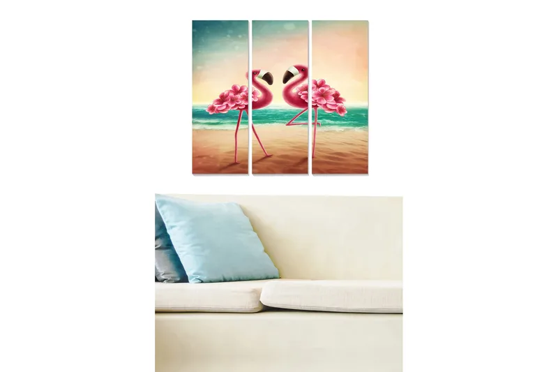 Canvasbilde Animal 3-pk flerfarget, 22x05 cm