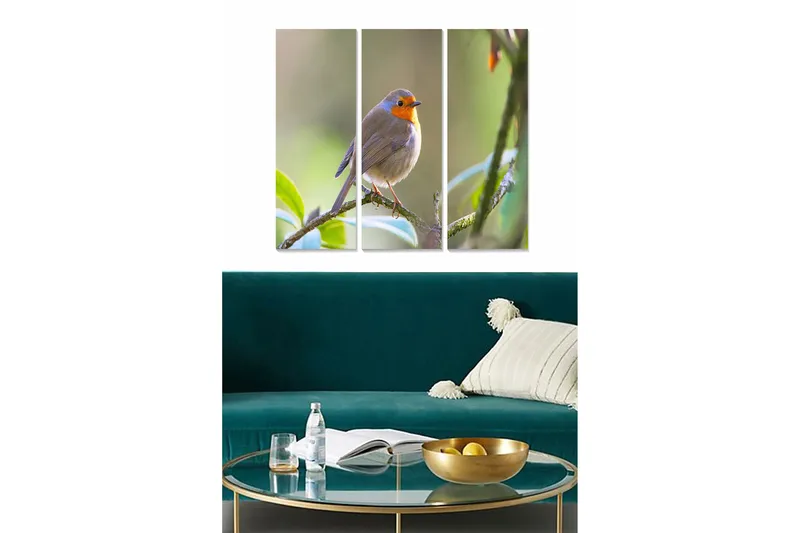 Canvasbilde Animal 3-pk flerfarget, 22x05 cm