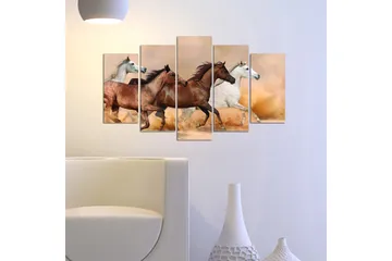 Canvasbilde Animals 5-pk Flerfarget - 22x06 cm - Interiør - Maleri & posters - Lerretsbilder